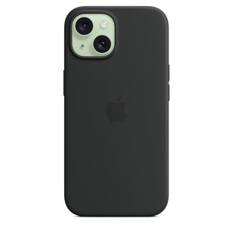 Apple - Coque de protection pour téléphone portable - compatibilité avec MagSafe - silicone - noir - pour iPhone 15