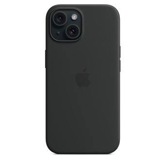 Coque en silicone avec MagSafe pour iPhone 15 Noir