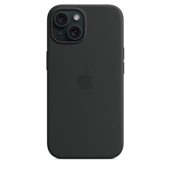 Apple - Coque de protection pour téléphone portable - compatibilité avec MagSafe - silicone - noir - pour iPhone 15