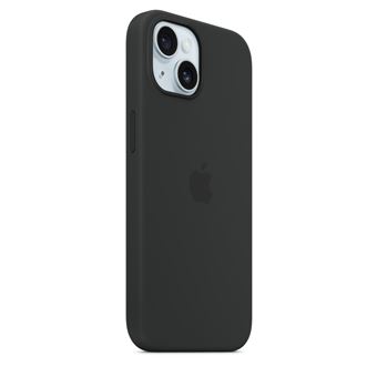 Coque en silicone avec MagSafe pour iPhone 15 Noir