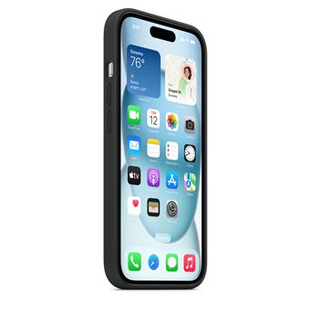 Apple - Coque de protection pour téléphone portable - compatibilité avec MagSafe - silicone - noir - pour iPhone 15