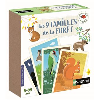 Jeu de cartes Nathan Les 9 familles de la forêt