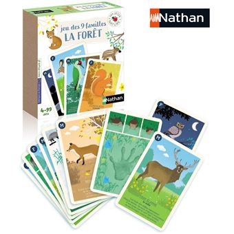 Jeu de cartes Nathan Les 9 familles de la forêt