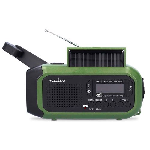 Nedis Noir/Vert Radio Portable D'urgence Dab+ - Image 3