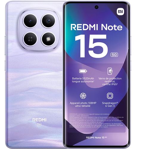 Xiaomi Violet Redmi Note 15 5G 16,9 Cm (6.67 ) Double Sim Usb Type-C 6 Go 128 Go 5520 Mah - Neuf - Image 5