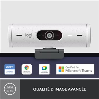 Logitech Brio 500 Webcam HD avec Deux Micros a Reduction de Bruit - Blanc