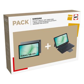 Pack Fnac Tablette tactile Samsung Galaxy Tab A11+ 11" 256 Go Gris + Book Cover Keyboard Bluetooth Designed for Samsung - 1