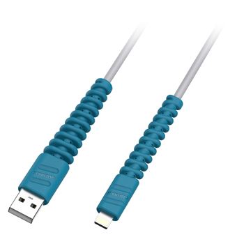 Pack de 2 câbles extensibles USB A vers Lightning OtterBox pour iPhone/iPad/iPod Gris et bleu