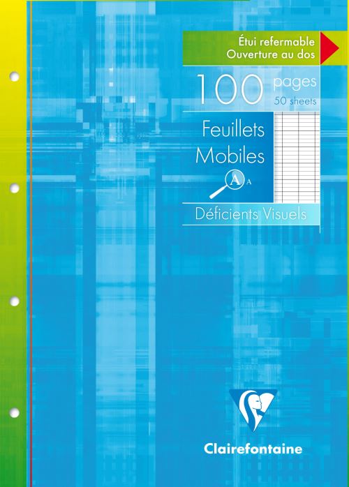 Etui feuillets mobiles de 100 pages A4 Clairefontaine 21 x 29,7 cm Bleu