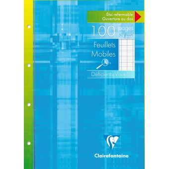 Etui feuillets mobiles de 100 pages A4 Clairefontaine 21 x 29,7 cm Bleu