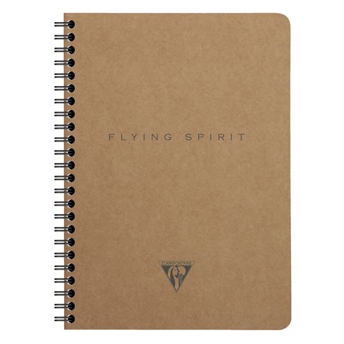 Carnet reliure intégrale à pochettes Clairefontaine Flying Spirit Kraft A5 120 pages Marron