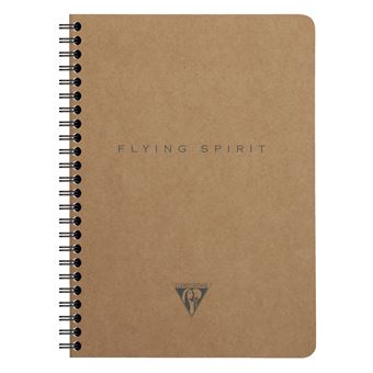 Carnet reliure intégrale à pochettes Clairefontaine Flying Spirit Kraft A5 120 pages Marron