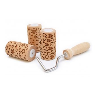 Trois mini rouleaux bois interchangeables ScrapCooking Beige