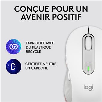 Souris sans fil Logitech Signature M650 L pour gaucher Blanc