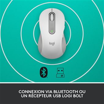 Souris sans fil Logitech Signature M650 L pour gaucher Blanc