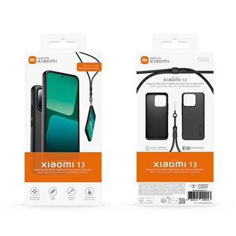 Coque arrière semi-rigide pour Xiaomi 13 Made For Xiaomi + Tour de cou amovible Noir