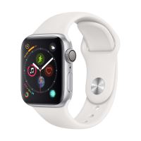 Apple Watch Series 4 40 mm Boîtier en Aluminium Argent avec Bracelet Sport Blanc