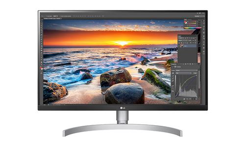 LG 27UL850-W - LED-monitor - 27 - 3840 x 2160 4K - IPS - 350 cd/m² - 1000:1 - 5 ms - 2xHDMI, DisplayPort, USB-C - luidsprekers - zwarte omlijsting, wit (achterkant)