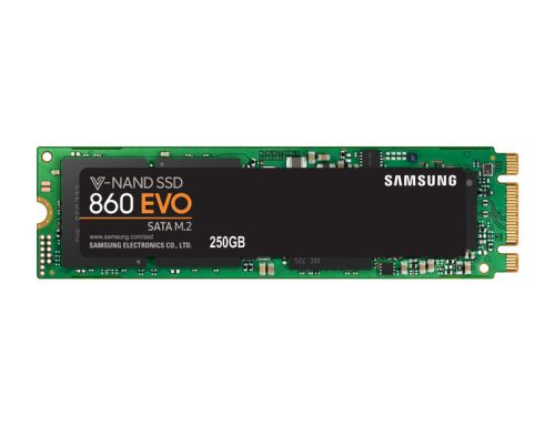 Samsung 860 Evo SATA III M.2 250GB SSD Interne Harde Schijf Zwart en Groen