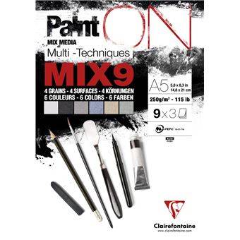 Bloc PaintON MIX9 27 feuilles ass (9x3F) A5 250g