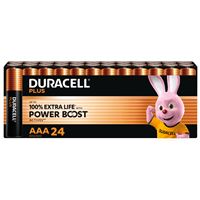 Duracell Alkaline-Batterien Plus PowerBoost MN2400 AAA 1,5V LR03 - Schwarz und Orange -  24er-Pack