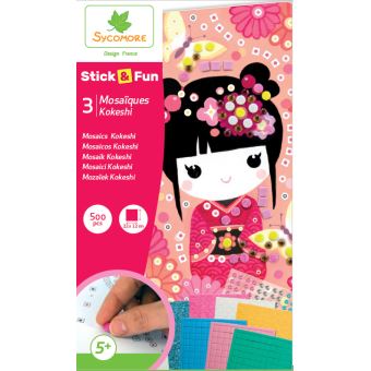 Jeu créatif Stick N Fun mosaïques Kokeshi 500 pièces