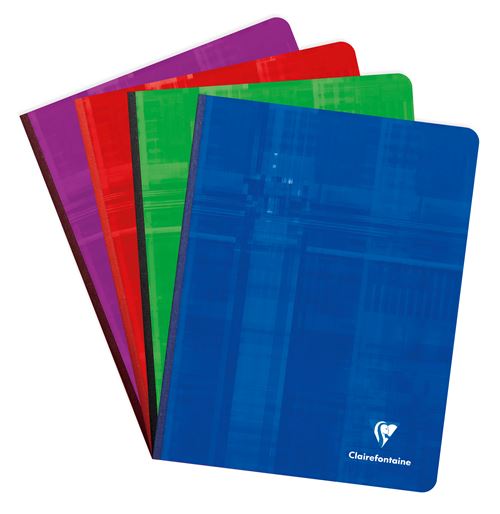 Cahier brochures Clairefontaine grand carreaux 17x22 192p 90g