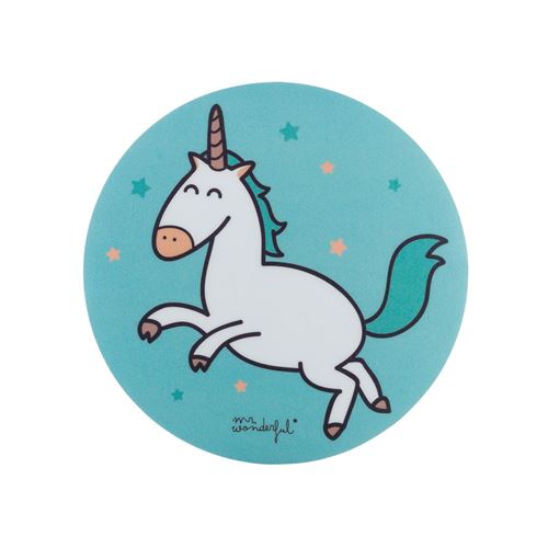 Tapis de souris rond Mr. Wonderful Edition Licorne