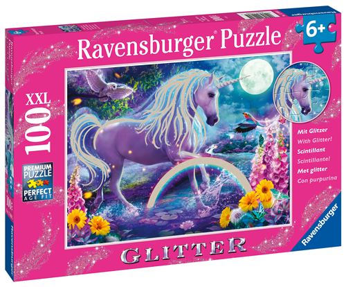 Puzzle 100 pièces : Collection Paillettes : Licorne scintillante Ravensburger France - vue 2
