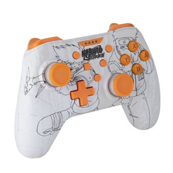 Manette Gaming filaire pour Nintendo Switch Konix Naruto Blanc et orange