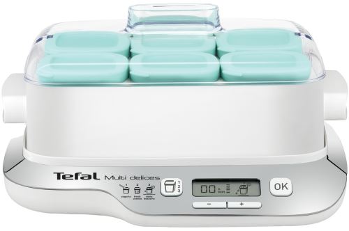 Yaourtière Multi Delices Tefal YG657 6 pots Blanc avec 6 bouteilles de yaourts à boire