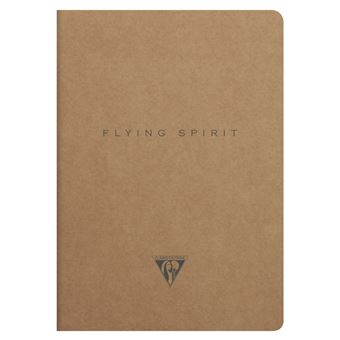 Carnet piqûre textile Clairefontaine Flying Spirit Kraft A5 96 pages Marron