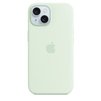Coque en silicone avec MagSafe pour Apple iPhone 15 Menthe douce