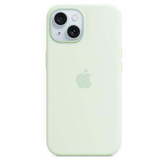 Apple Coque en silicone avec MagSafe pour iPhone 15 Menthe douce - 1