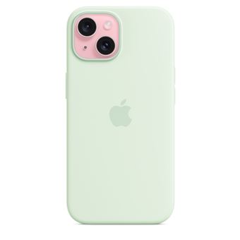Coque en silicone avec MagSafe pour Apple iPhone 15 Menthe douce