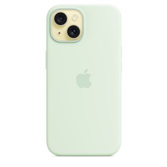 Coque en silicone avec MagSafe pour Apple iPhone 15 Menthe douce