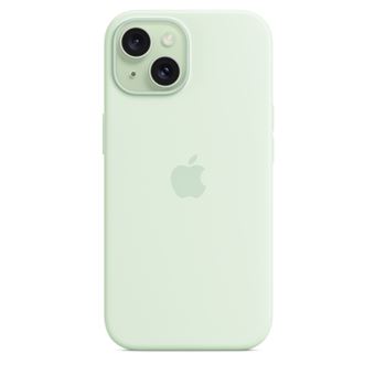 Coque en silicone avec MagSafe pour Apple iPhone 15 Menthe douce