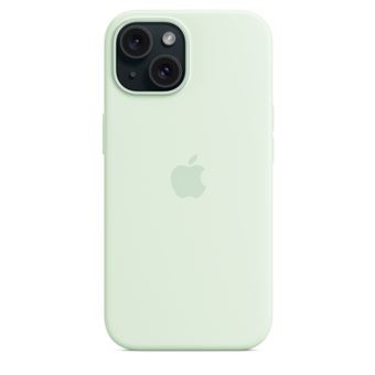 Coque en silicone avec MagSafe pour Apple iPhone 15 Menthe douce