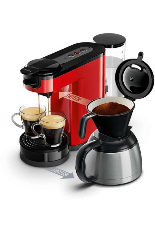 Machine à café à dosettes et filtre Philips Senseo® Switch HD7892/81 Rouge