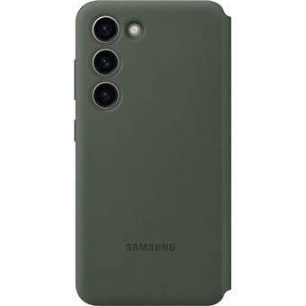 Etui Smart View avec porte-carte pour Samsung Galaxy S23 5G Khaki