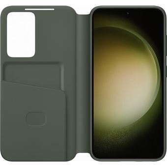 Etui Smart View avec porte-carte pour Samsung Galaxy S23 5G Khaki