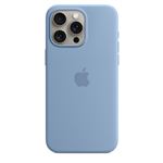 Coque en silicone avec MagSafe pour iPhone 15 Pro Max Bleu d'hiver