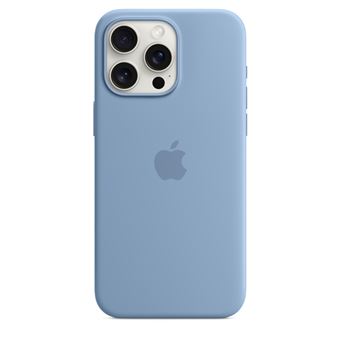 Coque en silicone avec MagSafe pour iPhone 15 Pro Max Bleu d'hiver