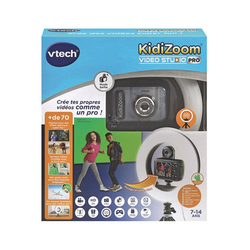 VTech KidiZoom Vidéo Studio PRO Appareil Photo Numérique Enfant Selfie Vidéo HD Écran Couleur avec Ring Trépied Fond et Gants Verts Cadeau de à Contenu en Français - vue 9
