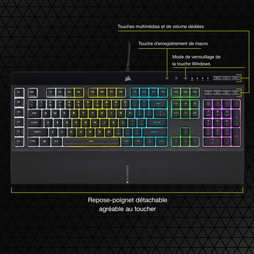 Clavier de jeu K55 CORE RGB - Noir (FR