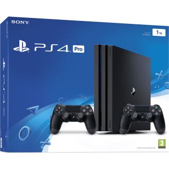 Console Sony Ps4 Pro 1 To Noir 2 Manettes Sans Fil Dualshock 4 Noire Code De Telechargement Qui Es Tu Console De Jeux Achat Prix Fnac