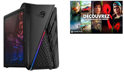 Pc Gaming Asus Rog Strix Ga35 Ga35dx-fr191t Amd Ryzen 9 64 Go Ram 1 To Ssd + 2 To Sata Noir étoile + 1 Mois D'abonnement Xbox Game Pass