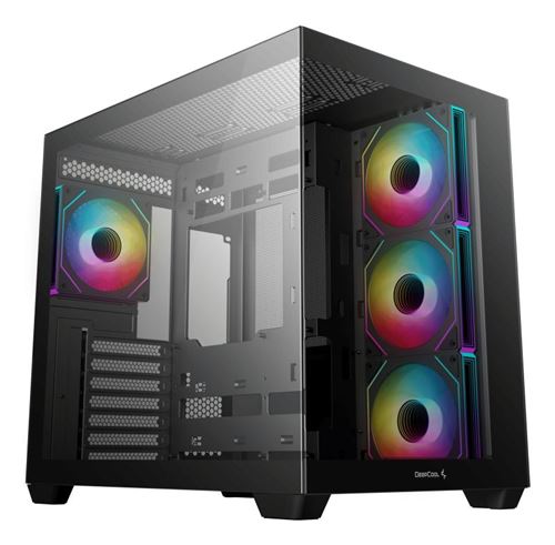 Boîtier PC gaming DeepCool CG530 4F moyen tour noir ARGB avec panneau latéral acier