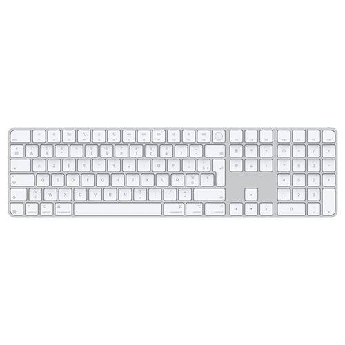 Clavier sans fil Azerty Apple Magic Keyboard avec Touch ID et pavé numérique Blanc