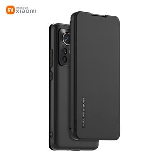 Etui à rabat avec touché peau pour Xiaomi 12 Pro Made For Xiaomi Noir